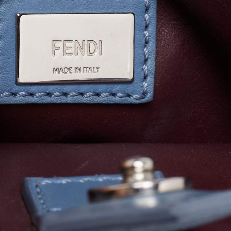 Pre Owned Fendi Blue Leather 2jours Tote