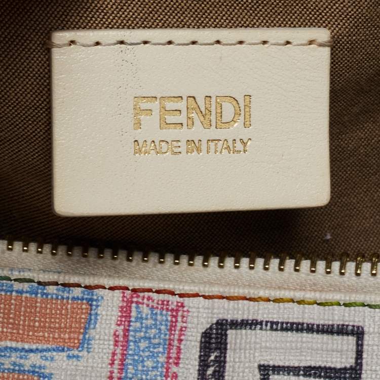 Pre Owned Fendi Multicolor Zucca Coated Canvas And Leather Spalmati Forever Boston Bag