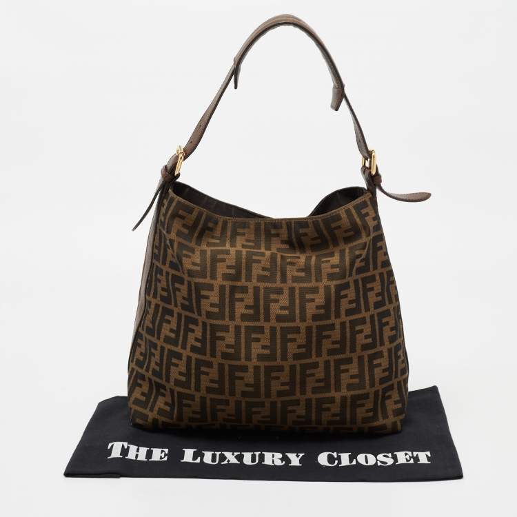 Pre Owned Fendi Tobacco Zucca Canvas Hobo