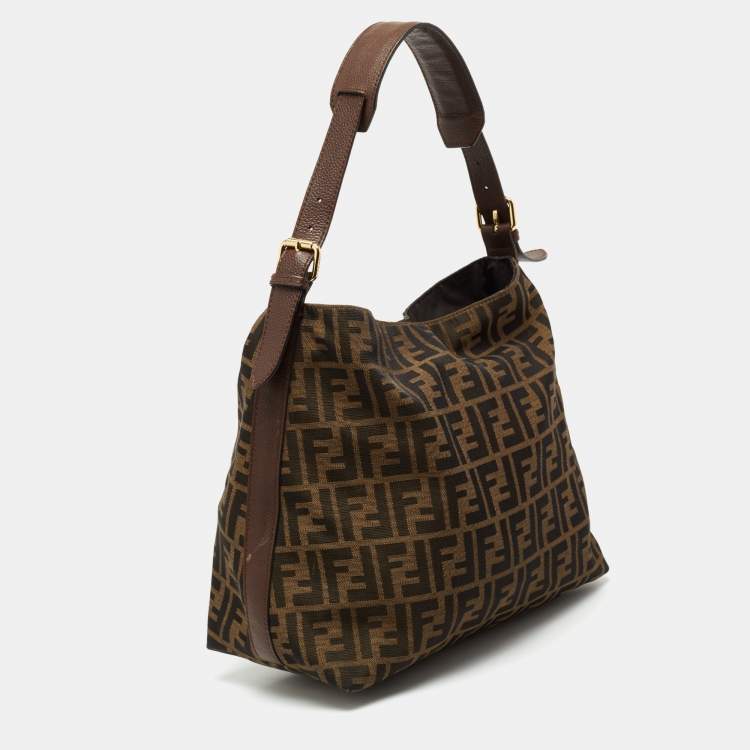 Pre Owned Fendi Tobacco Zucca Canvas Hobo