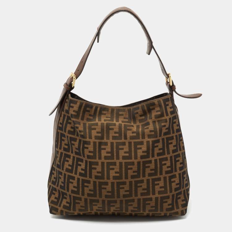 Pre Owned Fendi Tobacco Zucca Canvas Hobo
