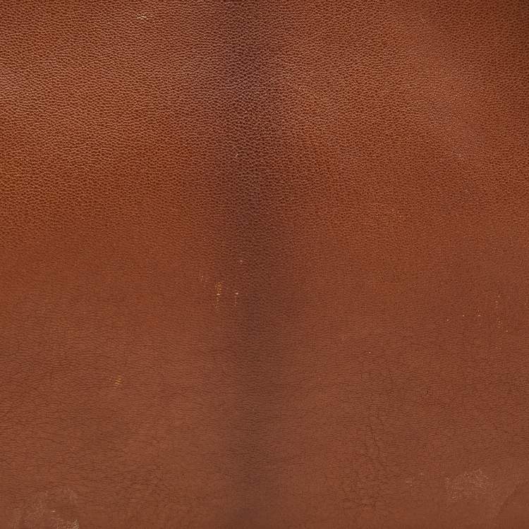 Pre Owned Fendi Brown Leather Medium Peekaboo Top Handle Bag