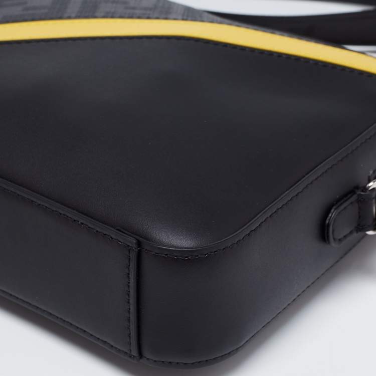 Pre Owned Fendi Black /Grey Zucca Coated Canvas and Leather Camera Bag