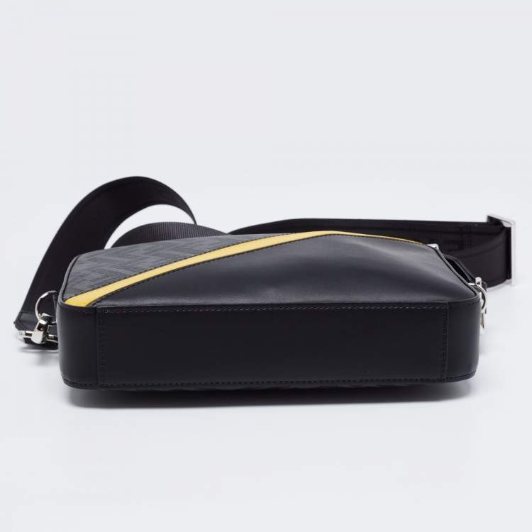 Pre Owned Fendi Black /Grey Zucca Coated Canvas and Leather Camera Bag