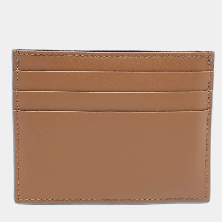 Pre Owned Fendi Multicolor Leather Rainbow Stud Card Holder