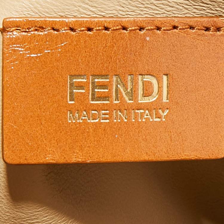 Pre Owned Fendi Caramel Textured Leather Large Linda Satchel 