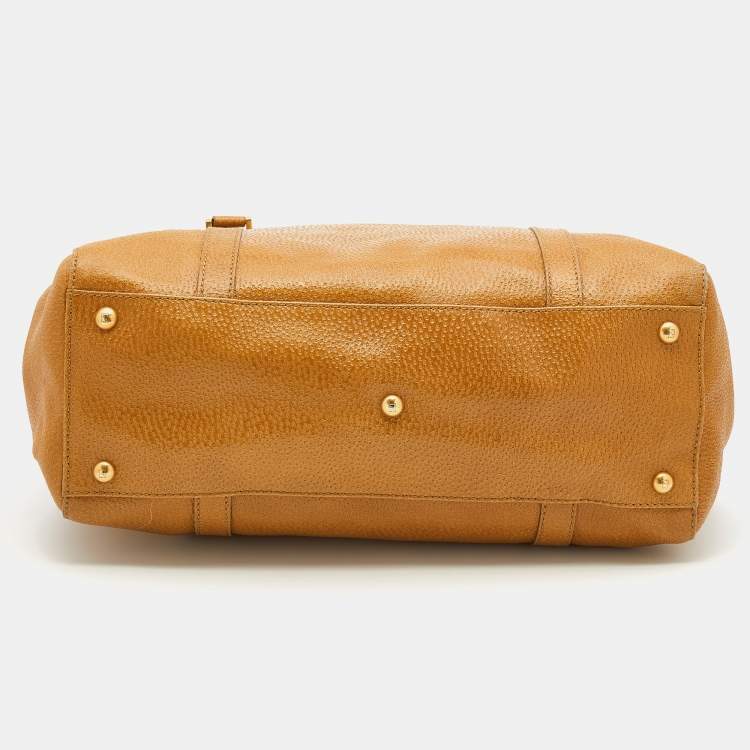 Pre Owned Fendi Caramel Textured Leather Large Linda Satchel 