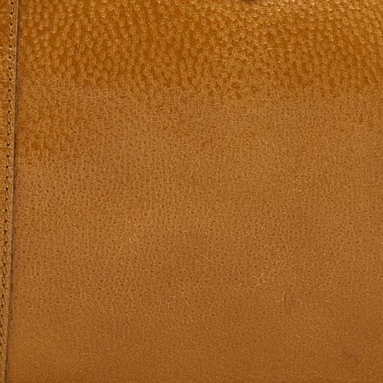 Pre Owned Fendi Caramel Textured Leather Large Linda Satchel 