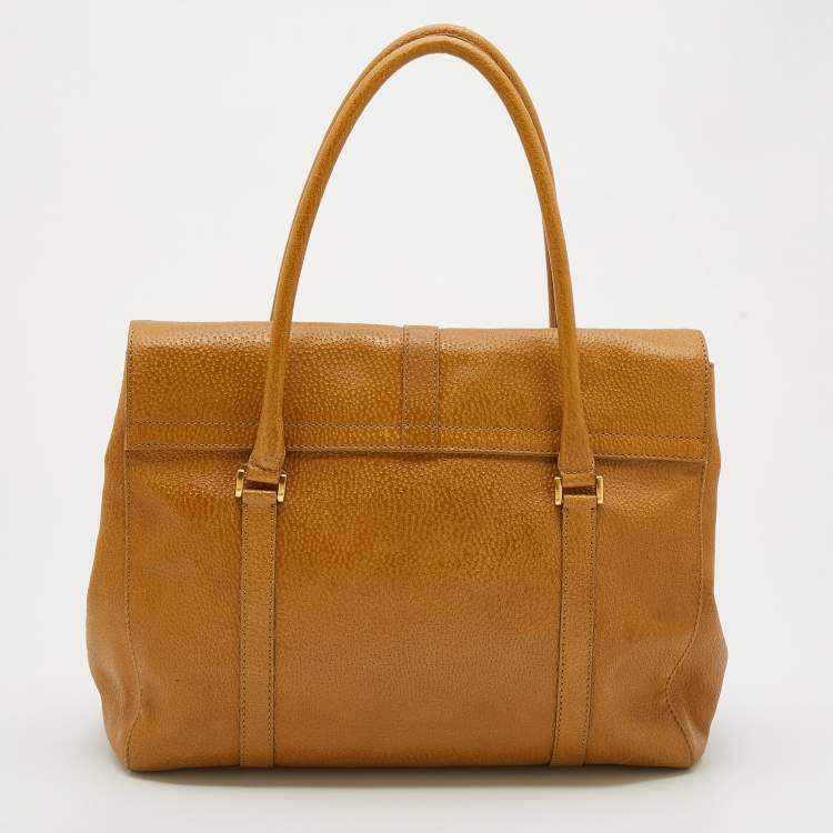 Pre Owned Fendi Caramel Textured Leather Large Linda Satchel 