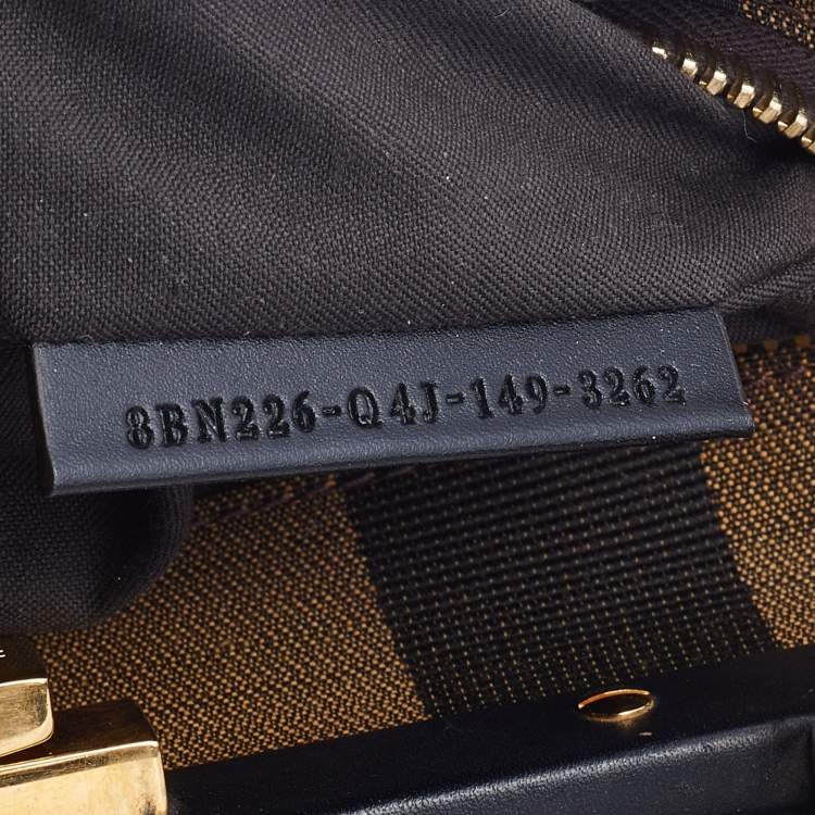 Pre Owned Fendi Black Leather Medium Peekaboo Top Handle Bag