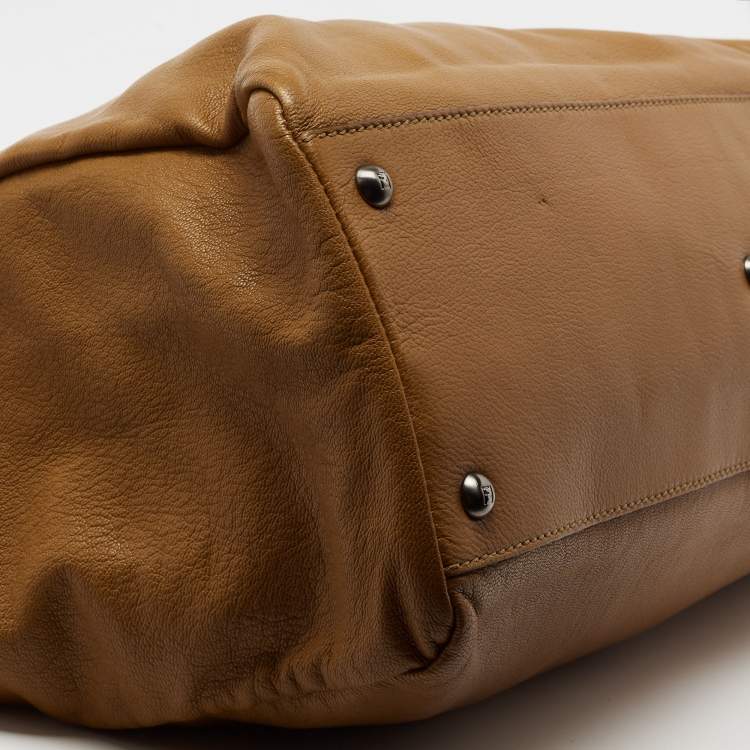 مملوكة مسبقًا Fendi Brown Leather Large Peekaboo Top Handle Bag