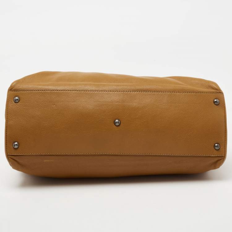 مم�لوكة مسبقًا Fendi Brown Leather Large Peekaboo Top Handle Bag
