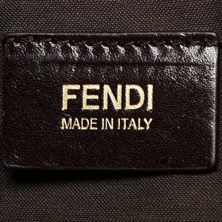 Pre Owned Fendi Red Zucca Canvas And Leather Chef Shoulder Bag