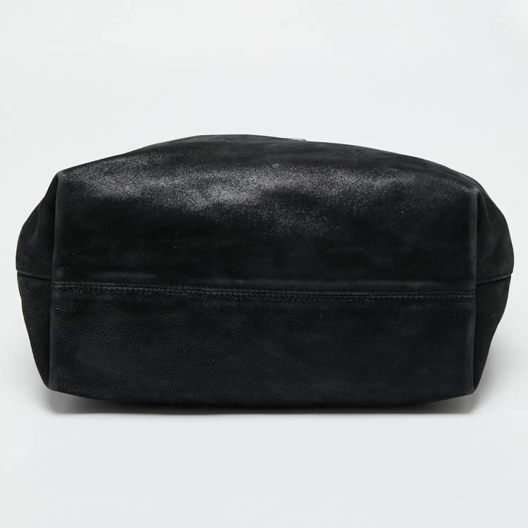 Pre Owned Fendi Black Metallic Leather Mama Forever Hobo