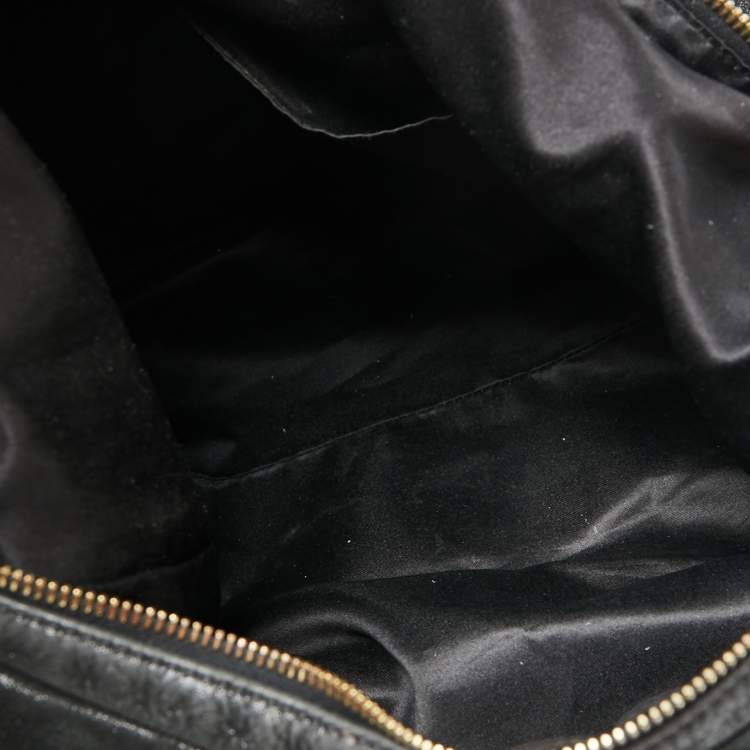 Pre Owned Fendi Black Metallic Leather Mama Forever Hobo