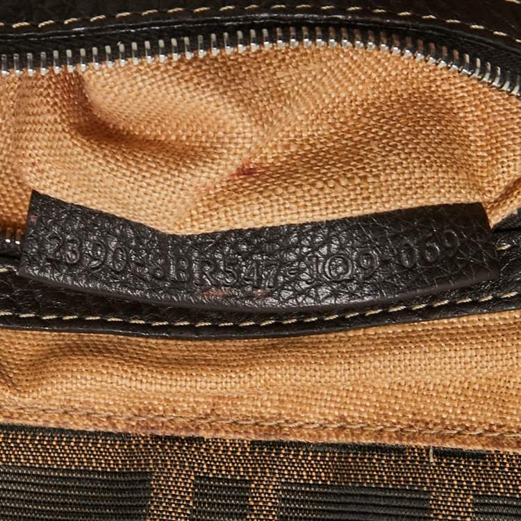 Pre Owned Fendi Tobacco Zucca Canvas And Leather Medium Linda Satchel