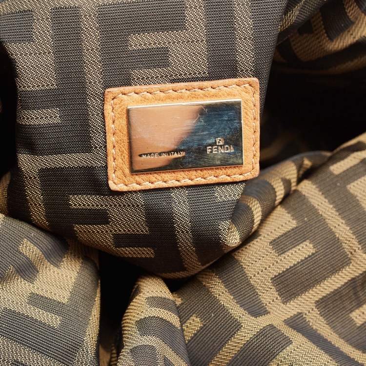 Pre Owned Fendi Brown Pebbled Leather Spy Bag