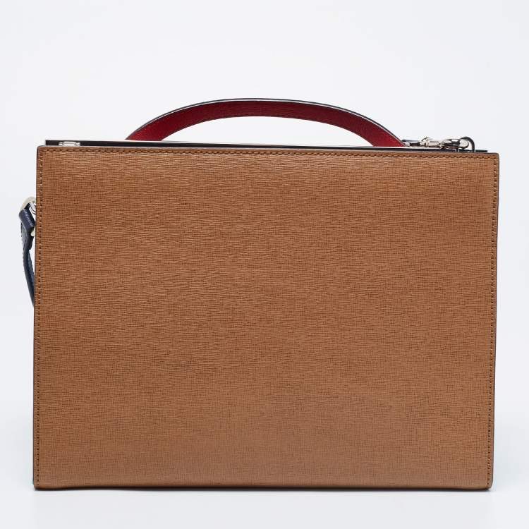 Pre Owned Fendi Multicolor Leather Small Demi Jour Top Handle Bag