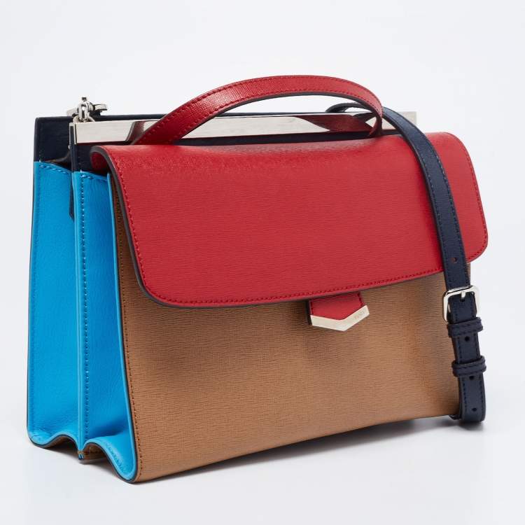 Pre Owned Fendi Multicolor Leather Small Demi Jour Top Handle Bag