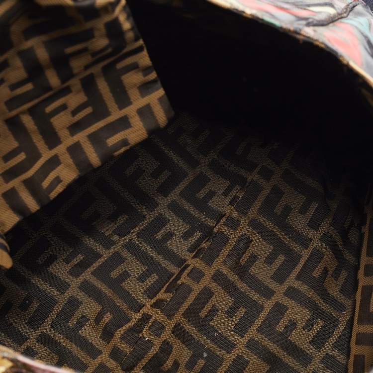 Pre Owned Fendi Multicolor Zucca Print Coated Canvas Spy Hobo Bag