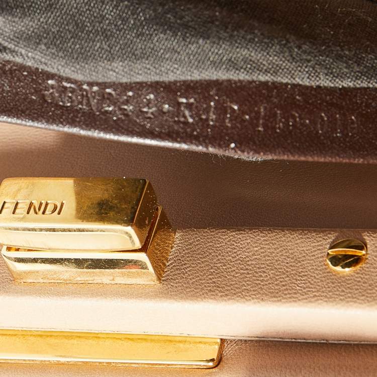مملوكة مسبقًا Fendi Taupe Leather Mini Peekaboo Top Handle Bag