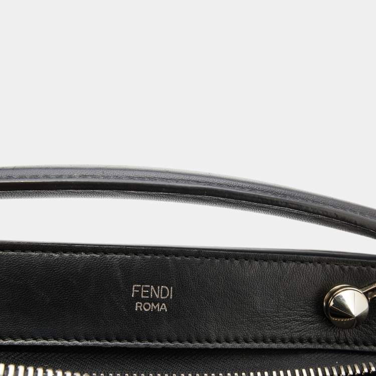 Pre Owned Fendi Black Quilted Leather Dotcom Click Top Handle Bag