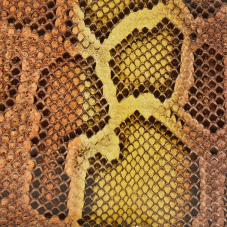 Pre Owned Fendi Multicolor Python Mini Peekaboo Top Handle Bag