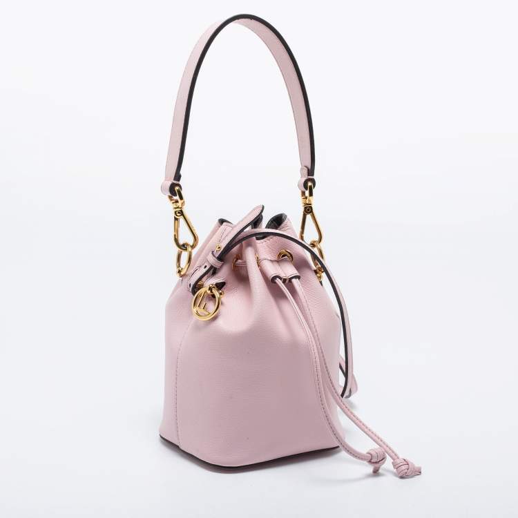 Pre Owned Fendi Pink Leather Mini Mon Tresor Shoulder Bag