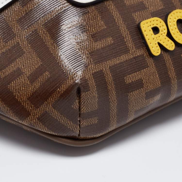 Pre Owned Fendi Brown Zucca Coated Canvas Spalmati Mania Belt Bag