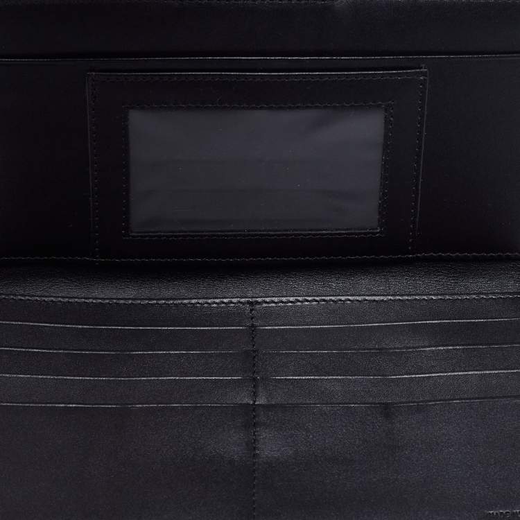 Pre Owned Fendi Black Zucchino Canvas And Leather Forever Continental Wallet
