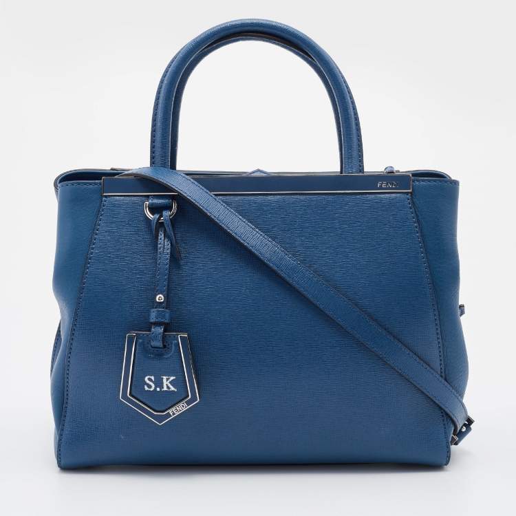 Fendi Blue Leather Petite Sac 2jours Elite Tote Fendi | The Luxury Closet