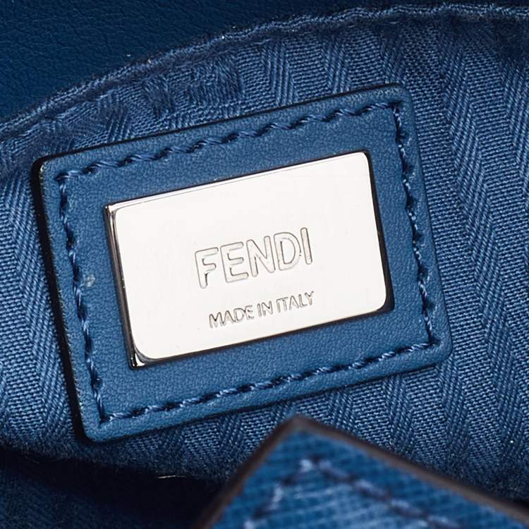 Pre Owned Fendi Blue Leather Petite Sac 2jours Elite Tote