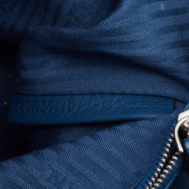 Pre Owned Fendi Blue Leather Petite Sac 2jours Elite Tote