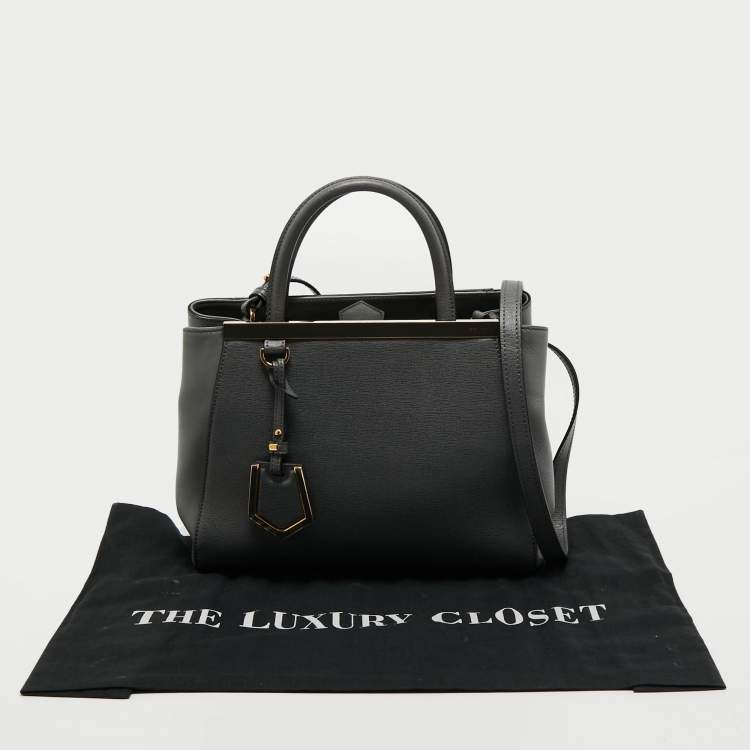 Pre Owned Fendi Grey Leather Petite Sac 2jours Tote