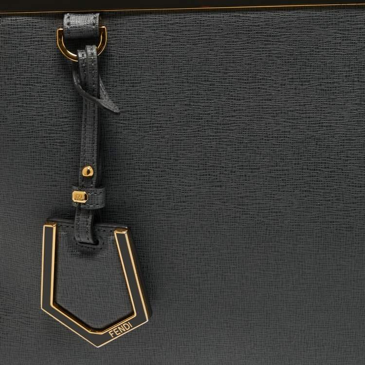 Pre Owned Fendi Grey Leather Petite Sac 2jours Tote