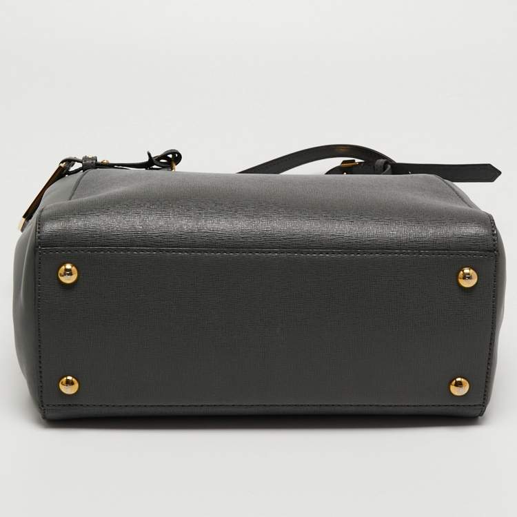 Pre Owned Fendi Grey Leather Petite Sac 2jours Tote