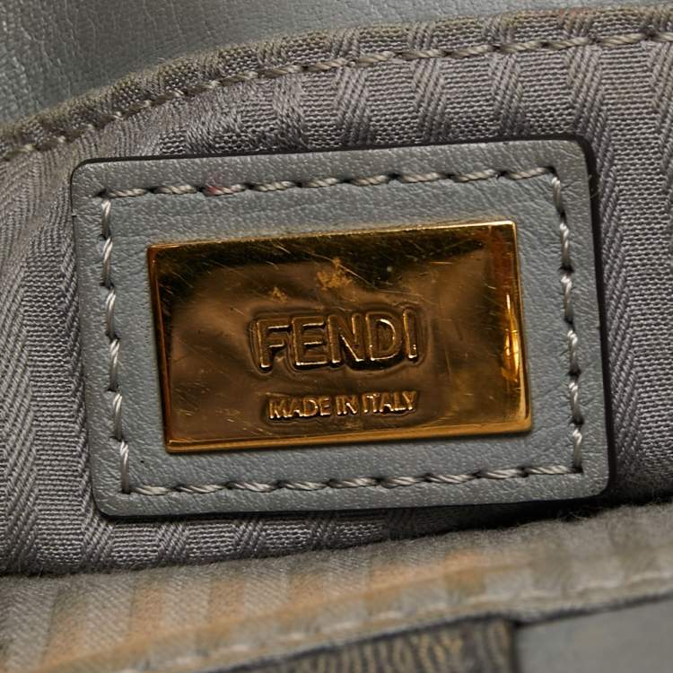 Pre Owned Fendi Grey Leather Petite Sac 2jours Tote