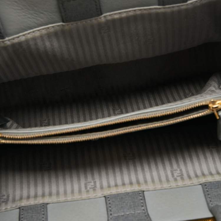 Pre Owned Fendi Grey Leather Petite Sac 2jours Tote