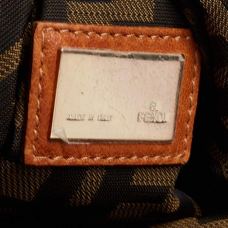 Pre Owned Fendi Brown Pebbled Leather Spy Bag