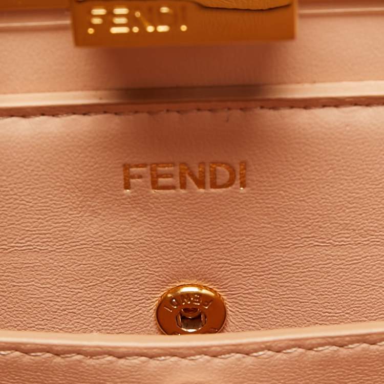 مملوكة مسبقًا Fendi Brown Leather Peekaboo ISeeU East-West Top Handle Bag 