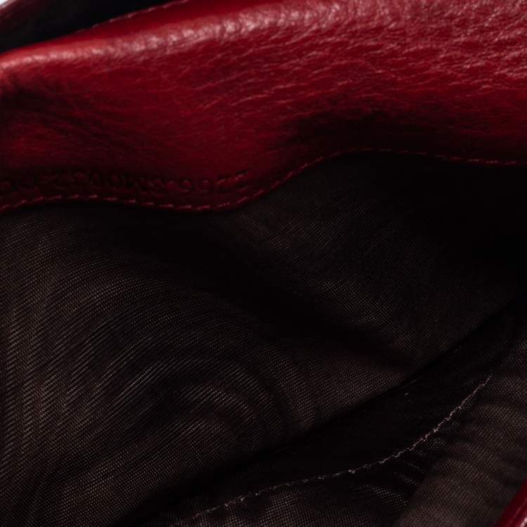 Pre Owned Fendi Red Zucca Canvas and Leather Flap Continental Wallet