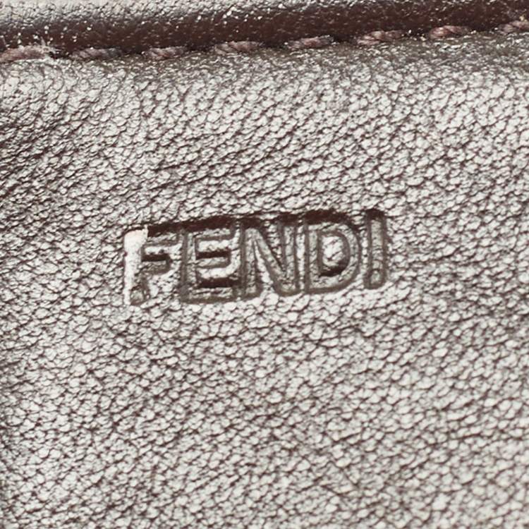 Pre Owned Fendi Beige/Brown Zucca Canvas and Leather Flap Continental Wallet