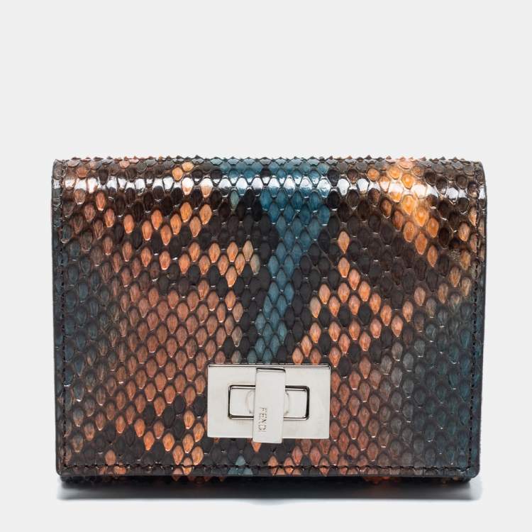 Fendi Multicolor Python Peekaboo Compact Wallet Fendi | TLC