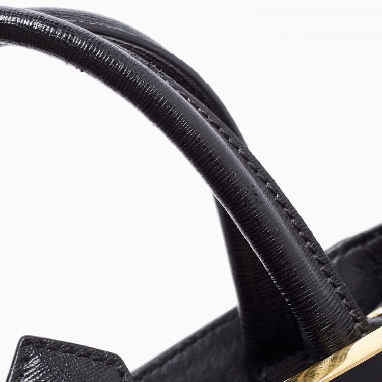 Pre Owned Fendi Black Leather Small 2Jours Tote