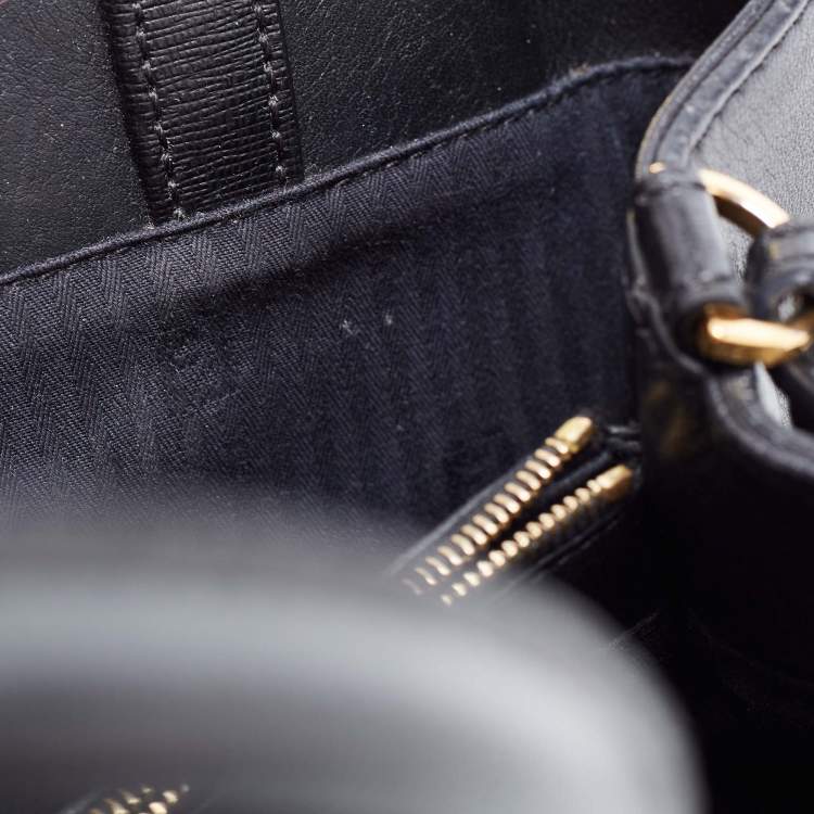 Pre Owned Fendi Black Leather Small 2Jours Tote