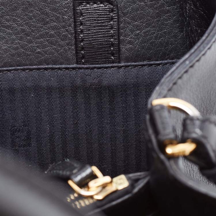 Pre Owned Fendi Black Leather Small 2Jours Tote