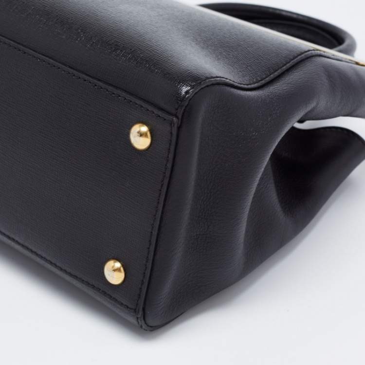 Pre Owned Fendi Black Leather Small 2Jours Tote