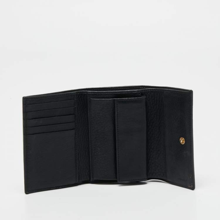مملوكة مسبقًا Fendi Black Zucca Canvas and Leather French Wallet