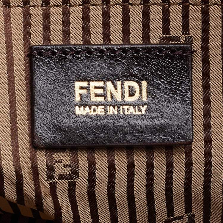 Pre Owned Fendi Blue Leather Chameleon Shopping Tote