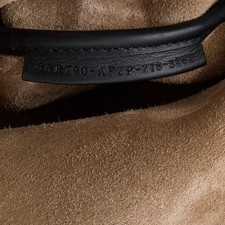 Pre Owned Fendi Black Leather Small Croissant Hobo